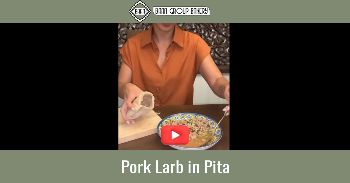 Pork larb in pita